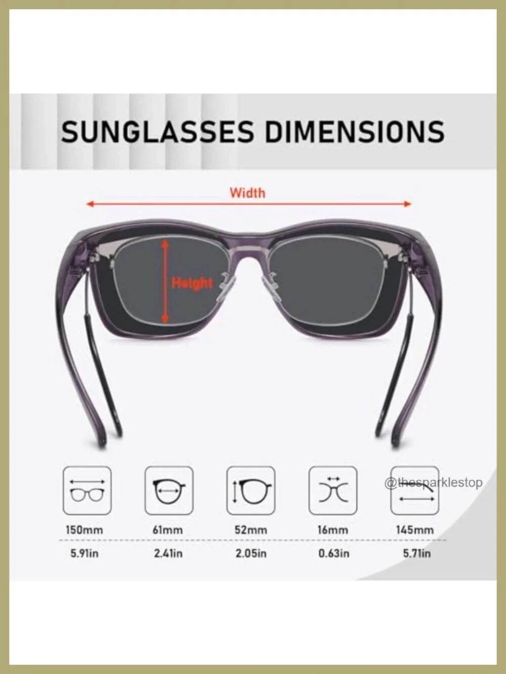 Polarized Sunglasses Fit Over Glasses - UV400 Protection Oversized Square Shades